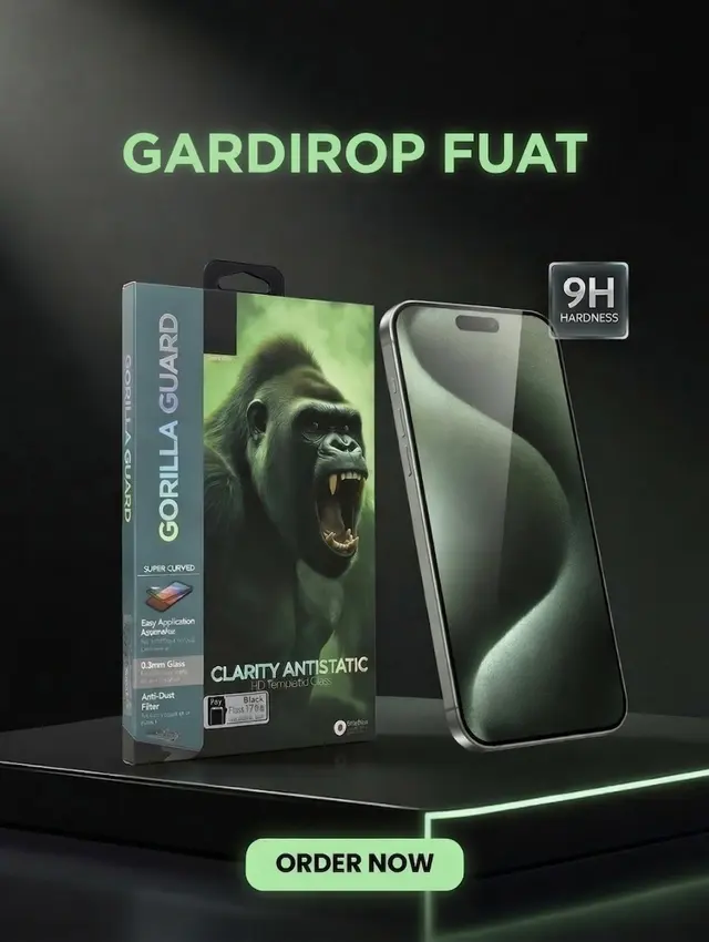 Gardırop Fuat iPhone Kırılmaz Cam – HD Temperli, Tekrar Yapışabilir, Suyla Temizlenebilir, Anti-Statik, Süper Kavisli Ekran Koruyucu