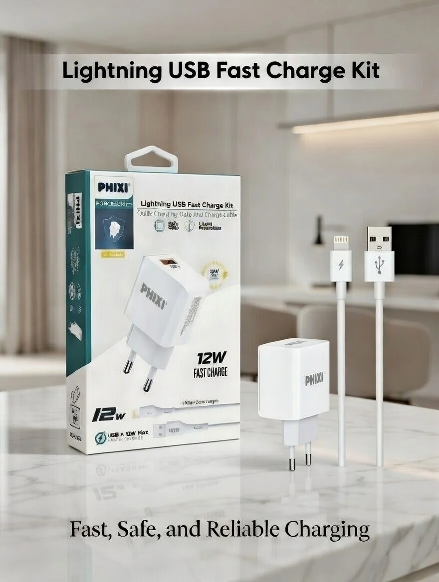 FORCE AKIM KORUMALI 2.1A LIGHTNING USB KABLOLU ŞARJ CİHAZI
