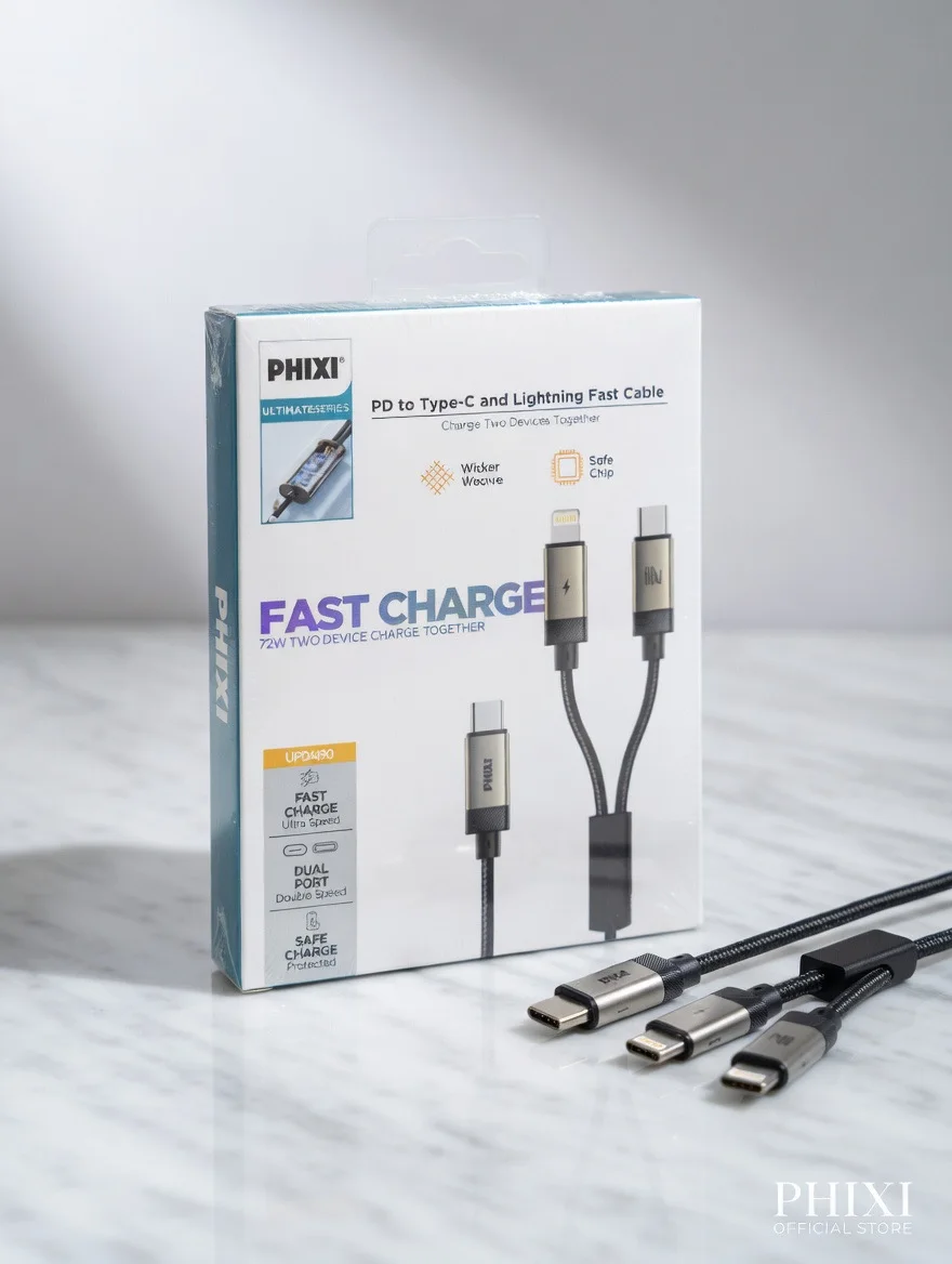 PD to Type-c and Lightning Fast Charge Kablo