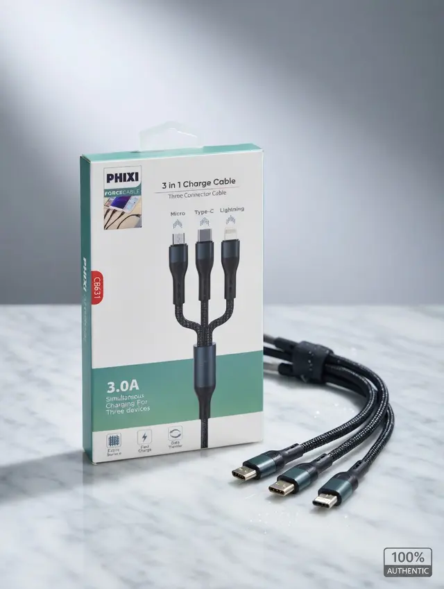 TriCharge 3in1 Hızlı Şarj Kablosu