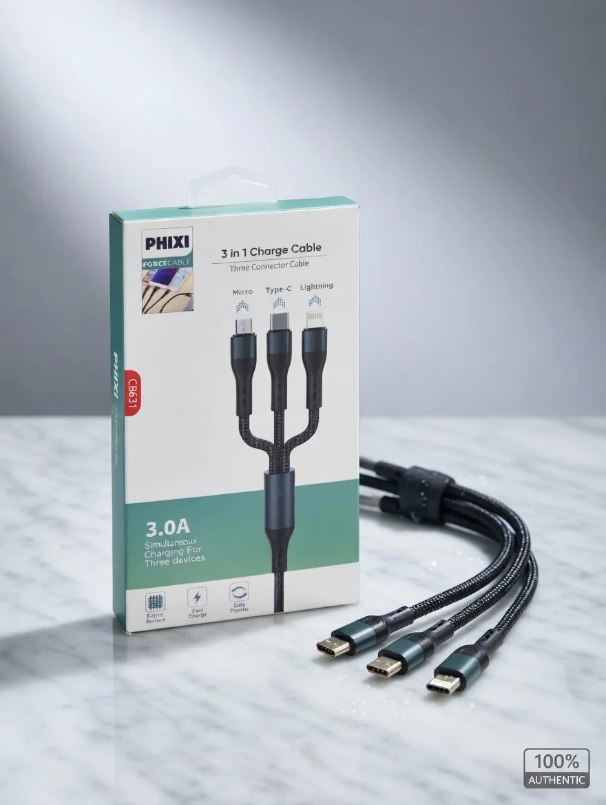 TriCharge 3in1 Hızlı Şarj Kablosu