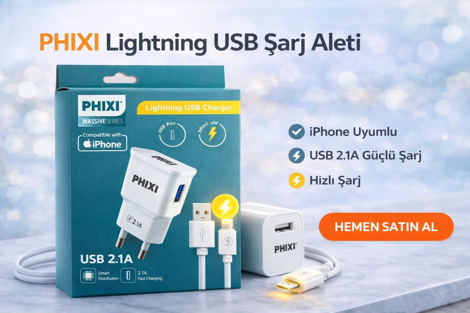 Lightning Usb Şarj Aleti Takımı